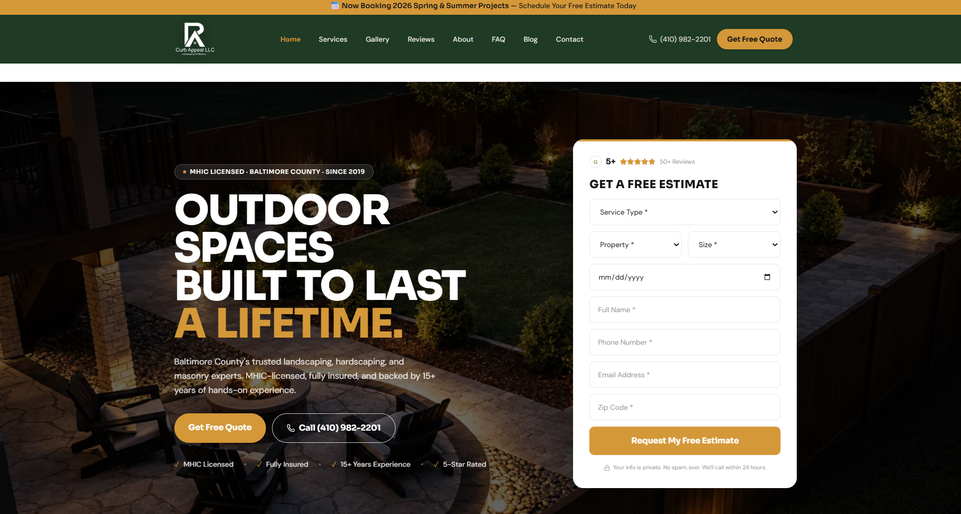 A.R. Curb Appeal LLC — website by Visual Works